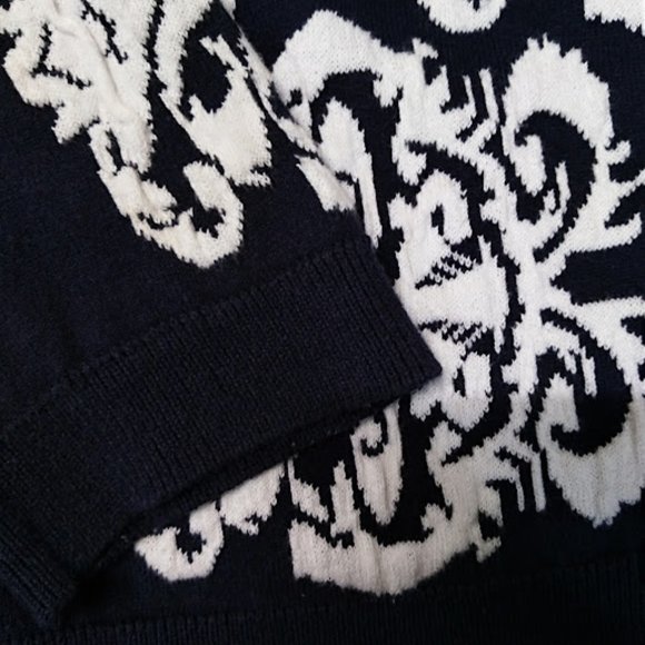 Christopher and Banks Navy/White Zipper Front Geometric Pattern Cardigan Size XL - Picture 8 of 8